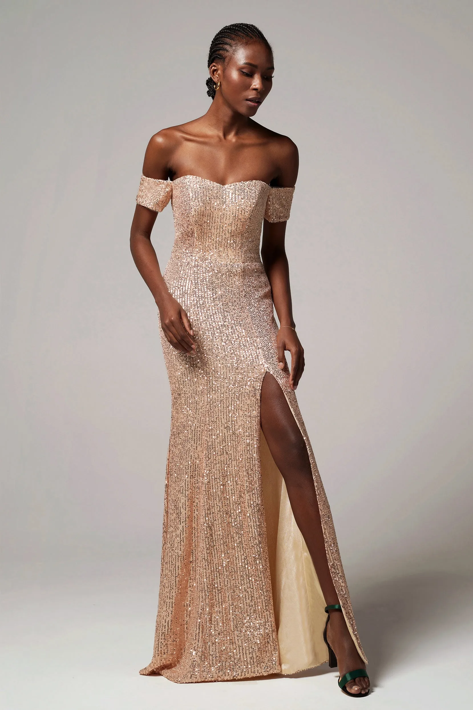 Sheath-Column Floor Length Sequined Dress CS0265 sold by Cocomelody product image thumbnail 4