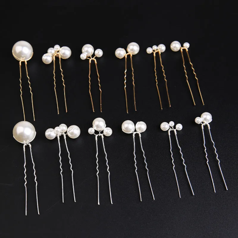 U-shaped Pearl Brida Hairpins 6 piece 684476301257 sold by Cocomelody