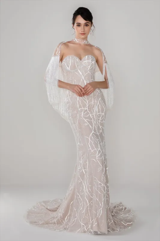 Trumpet-Mermaid Court Train Lace Wedding Dress CW2495 sold by Cocomelody