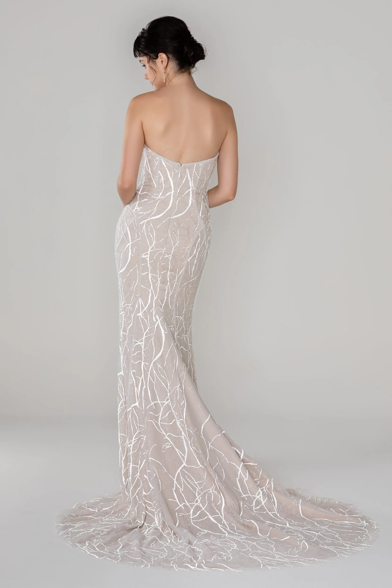 Trumpet-Mermaid Court Train Lace Wedding Dress CW2495 sold by Cocomelody product image thumbnail 3