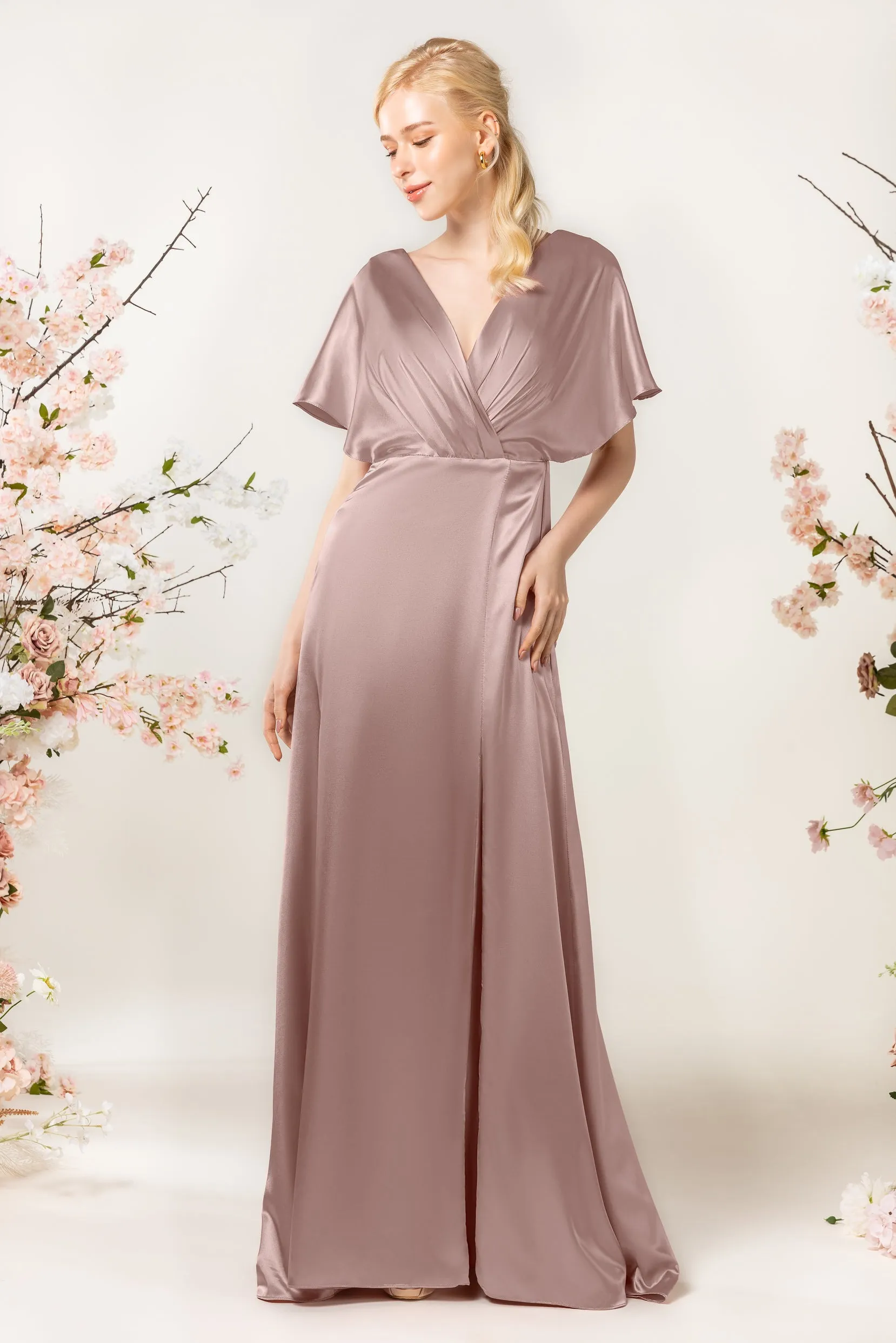 Sheath Sweep Acetate Satin Bridesmaid Dress Formal Dresses CB0505 sold by Cocomelody product image thumbnail 5