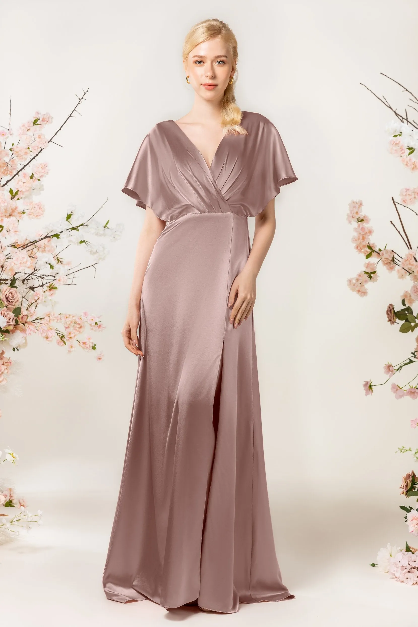 Sheath Sweep Acetate Satin Bridesmaid Dress Formal Dresses CB0505 sold by Cocomelody product image thumbnail 3