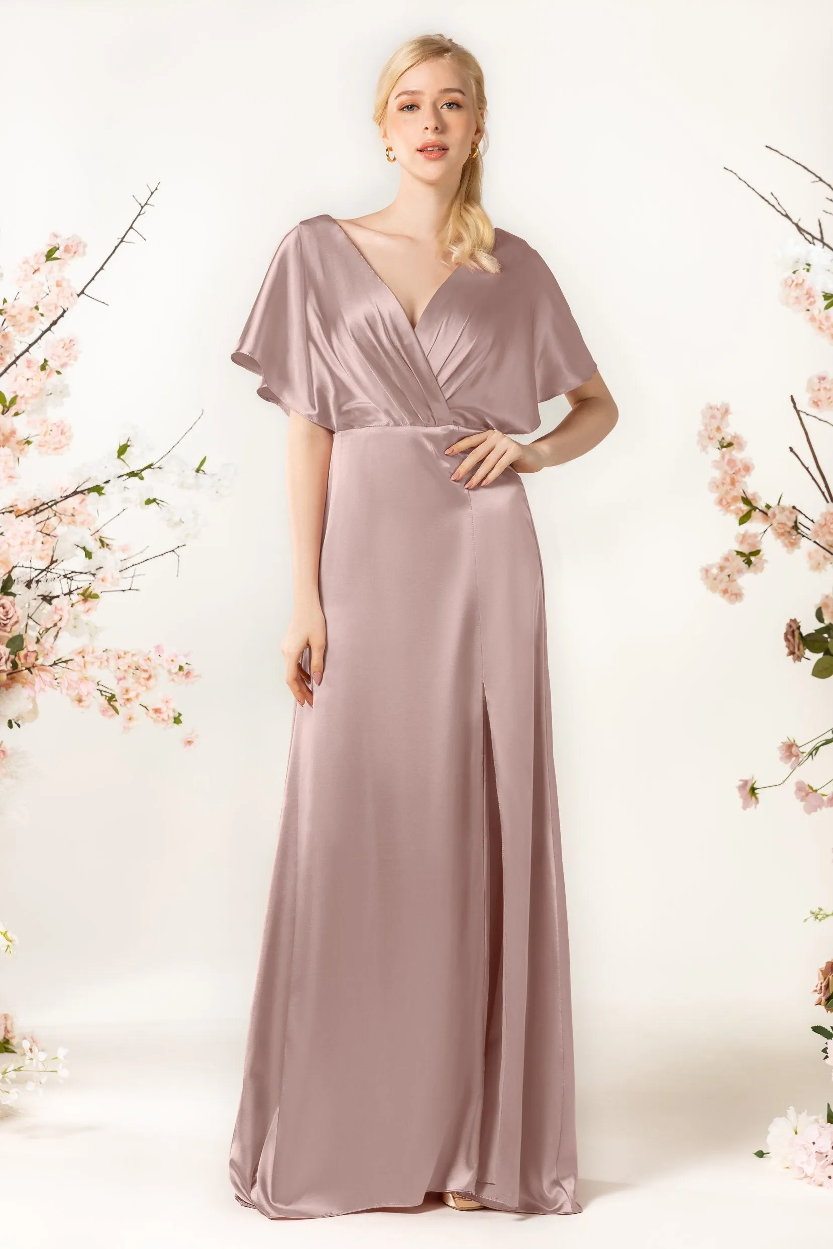 Sheath Sweep Acetate Satin Bridesmaid Dress Formal Dresses CB0505 sold by Cocomelody product image thumbnail 2