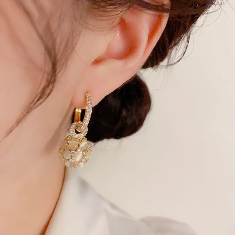 Personality delicate trend opal ball earrings 728149054328 sold by Cocomelody