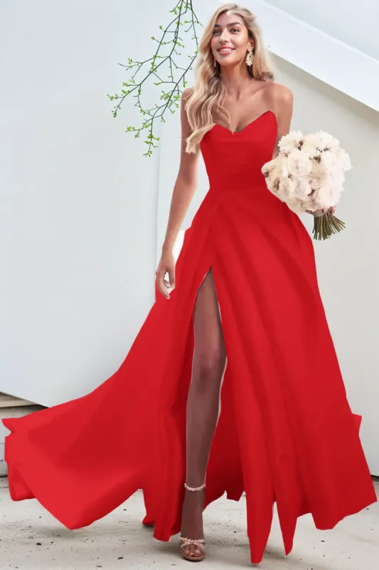 A-Line Court Train Satin Prom Dress CS0423 sold by Cocomelody