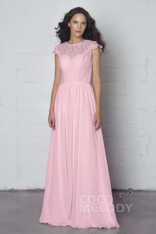 Sheath-Column Floor Length Lace and Chiffon Dress LOZF1503E sold by Cocomelody