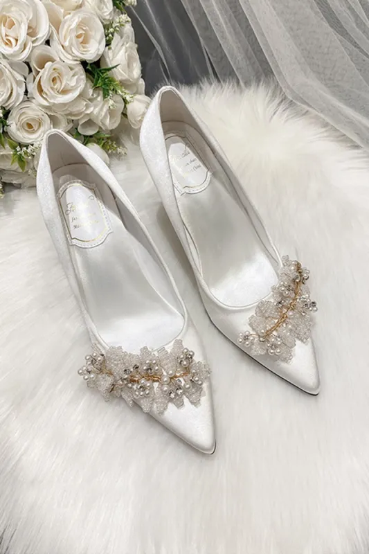 Stiletto Heel 9cm Satin Heels Bridal Shoes CK0124 sold by Cocomelody