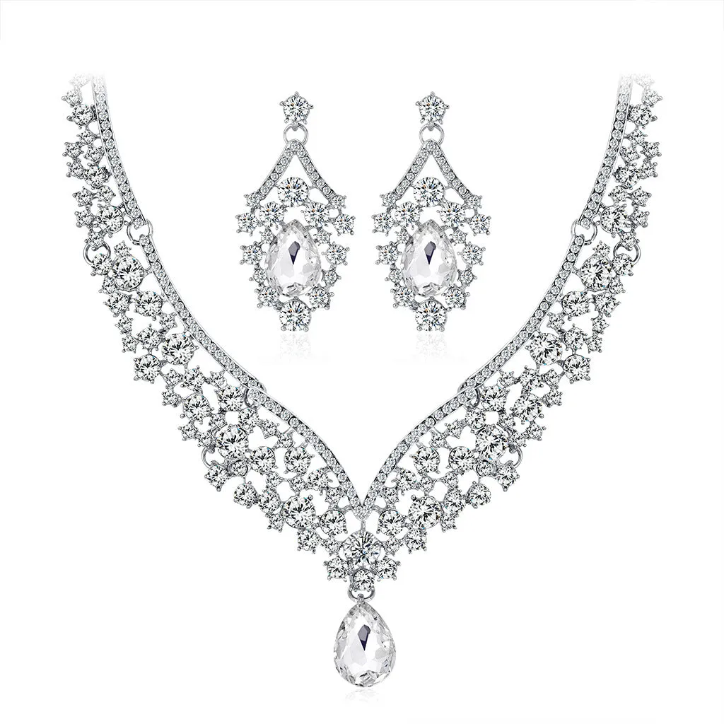 Bridal jewelry set Crystal Diamond set Wedding party jewelry set 652558044776 sold by Cocomelody