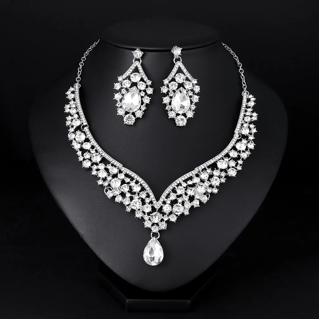 Bridal jewelry set Crystal Diamond set Wedding party jewelry set 652558044776 sold by Cocomelody product image thumbnail 2