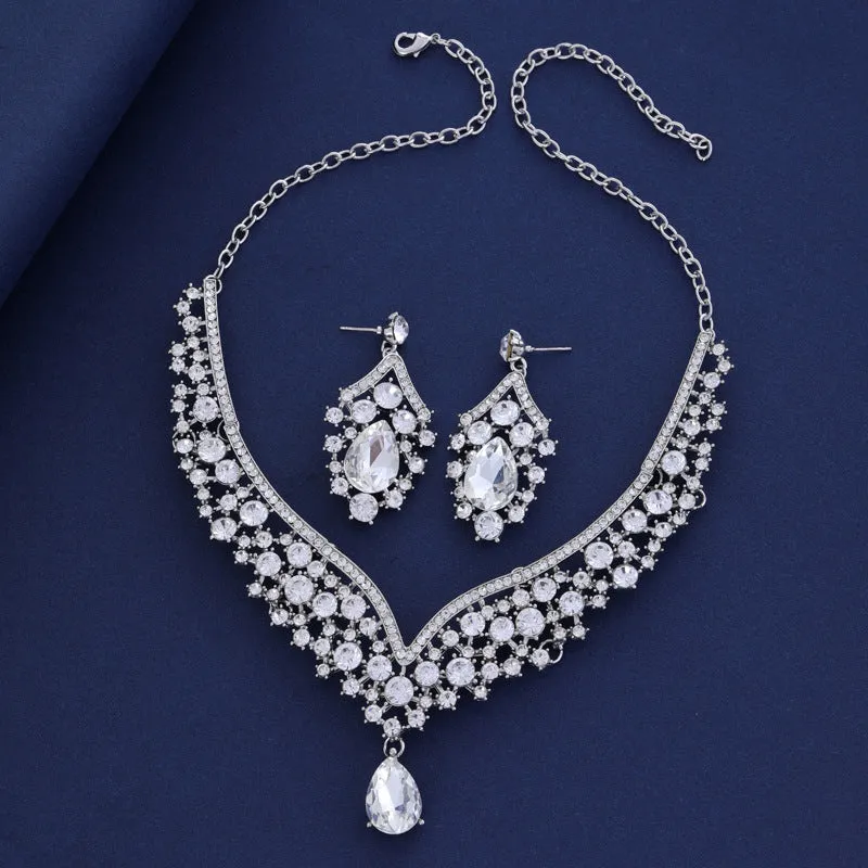 Bridal jewelry set Crystal Diamond set Wedding party jewelry set 652558044776 sold by Cocomelody product image thumbnail 5