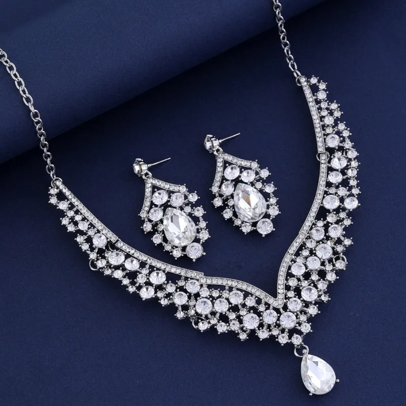 Bridal jewelry set Crystal Diamond set Wedding party jewelry set 652558044776 sold by Cocomelody product image thumbnail 3