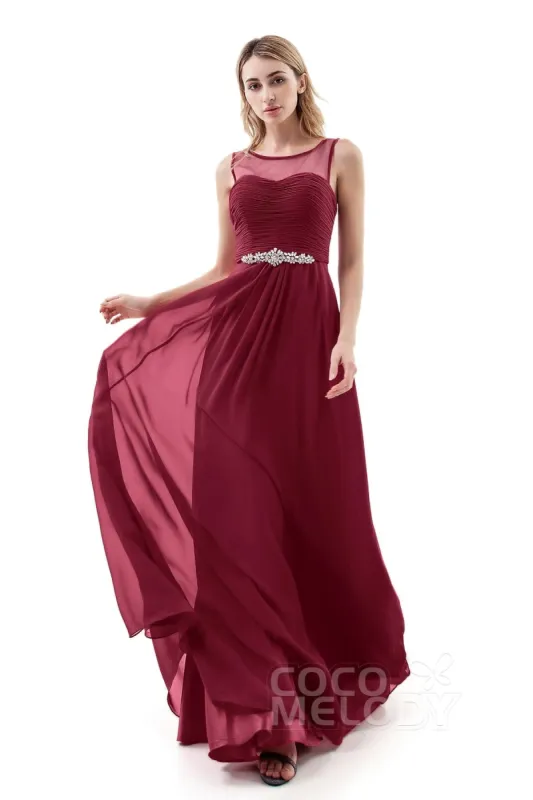 A-Line Sweep-Brush Train Chiffon Dress PR3400 sold by Cocomelody