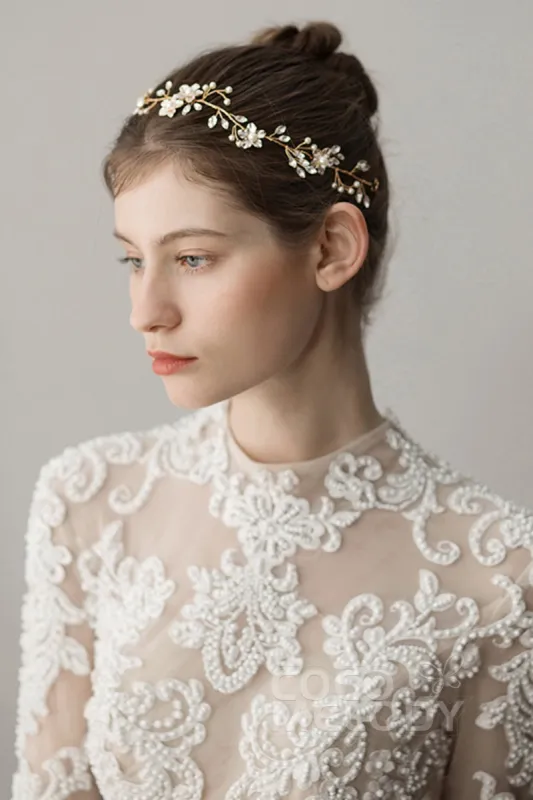 Alloy Headbands with Imitation Pearl and Crystals AH18013 sold by Cocomelody