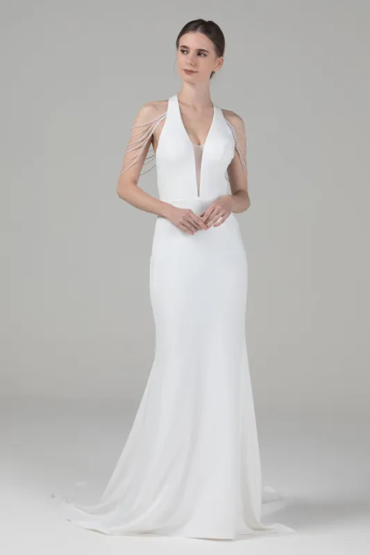 Mermaid Court Train Elastic Cloth Wedding Dress CW2571 sold by Cocomelody