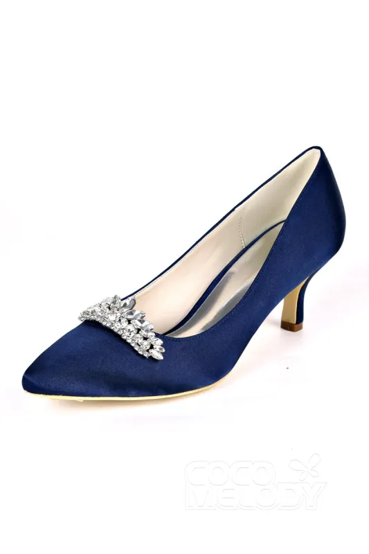 Low Heel Silk-Like Pointed Toe Wedding shoes CK0072 sold by Cocomelody