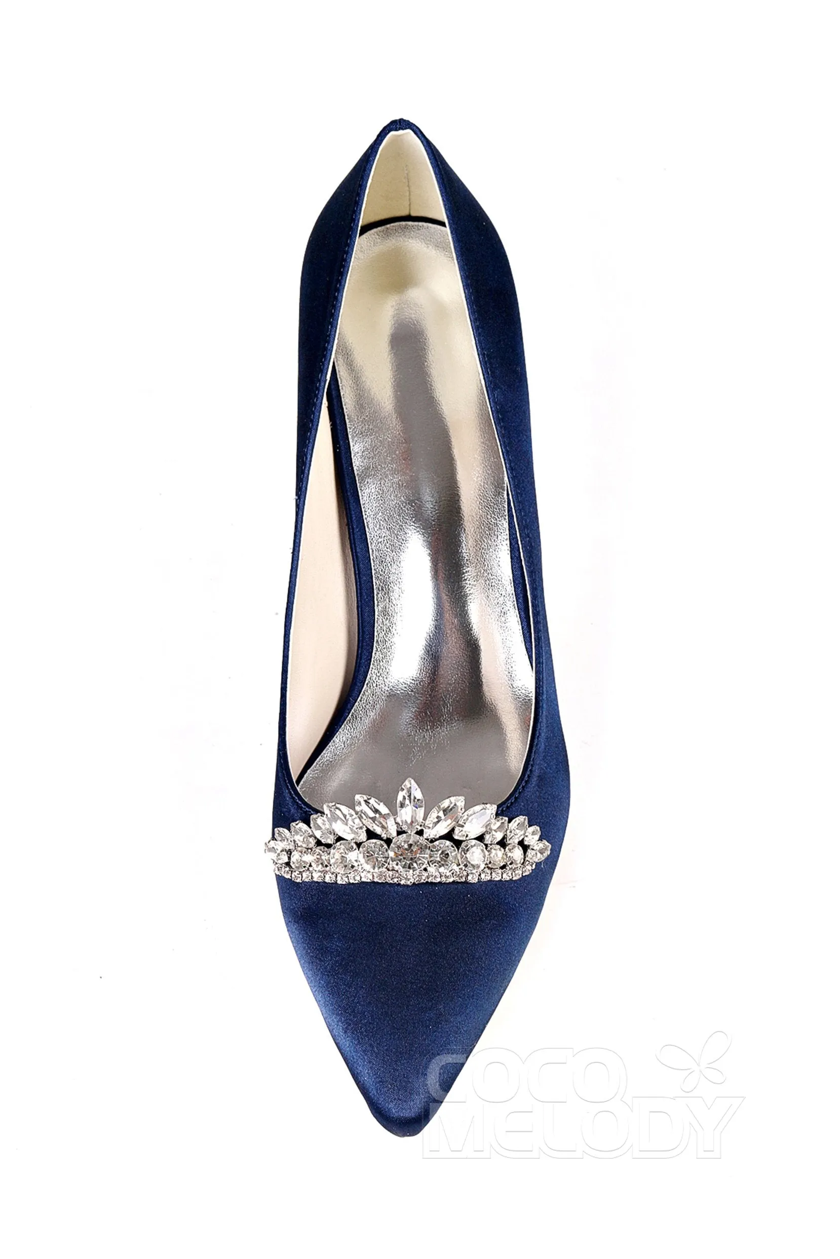 Low Heel Silk-Like Pointed Toe Wedding shoes CK0072 sold by Cocomelody product image thumbnail 3