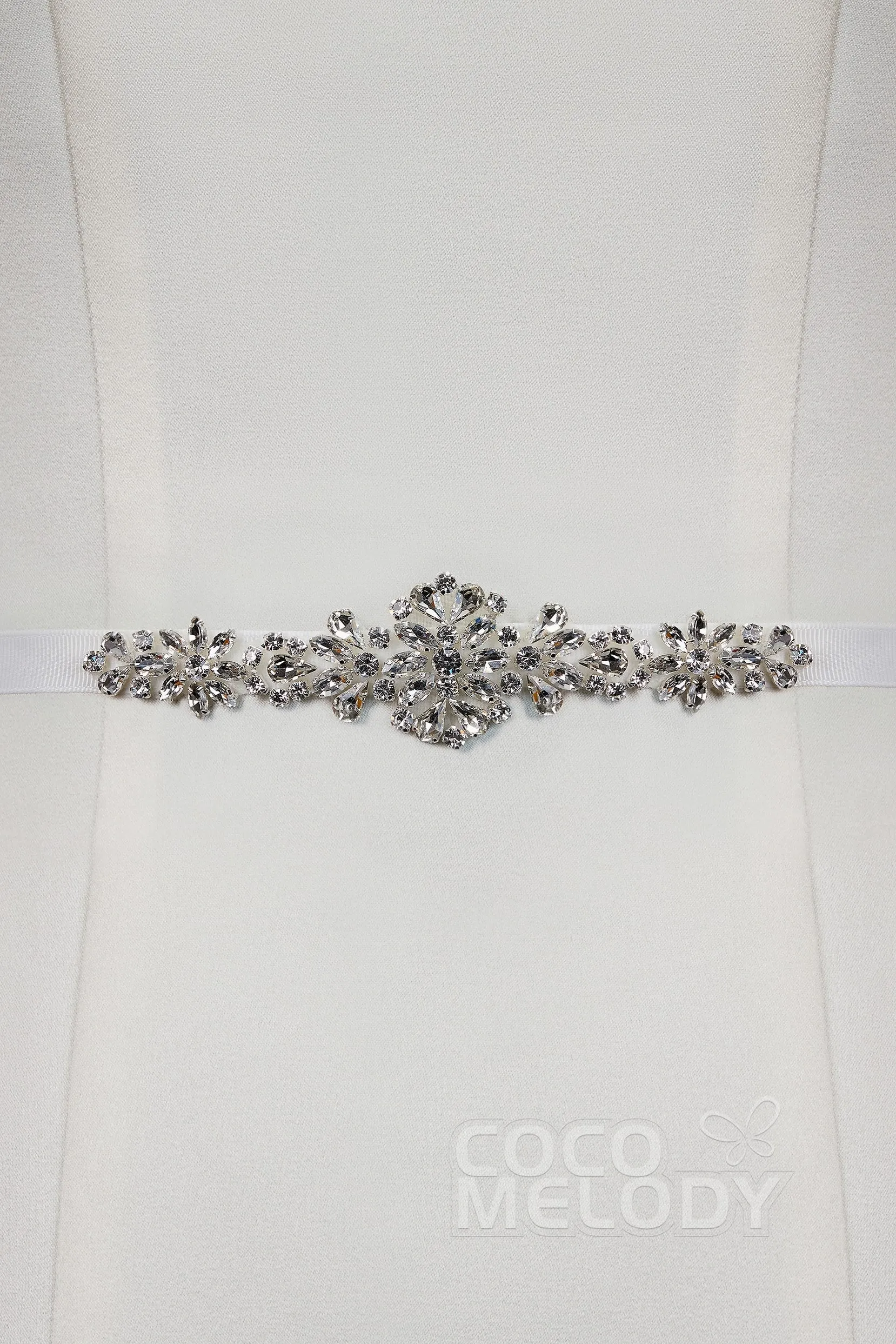 Elegant Ribbons Wedding Sash with Rhinestone YD18003 sold by Cocomelody product image thumbnail 3