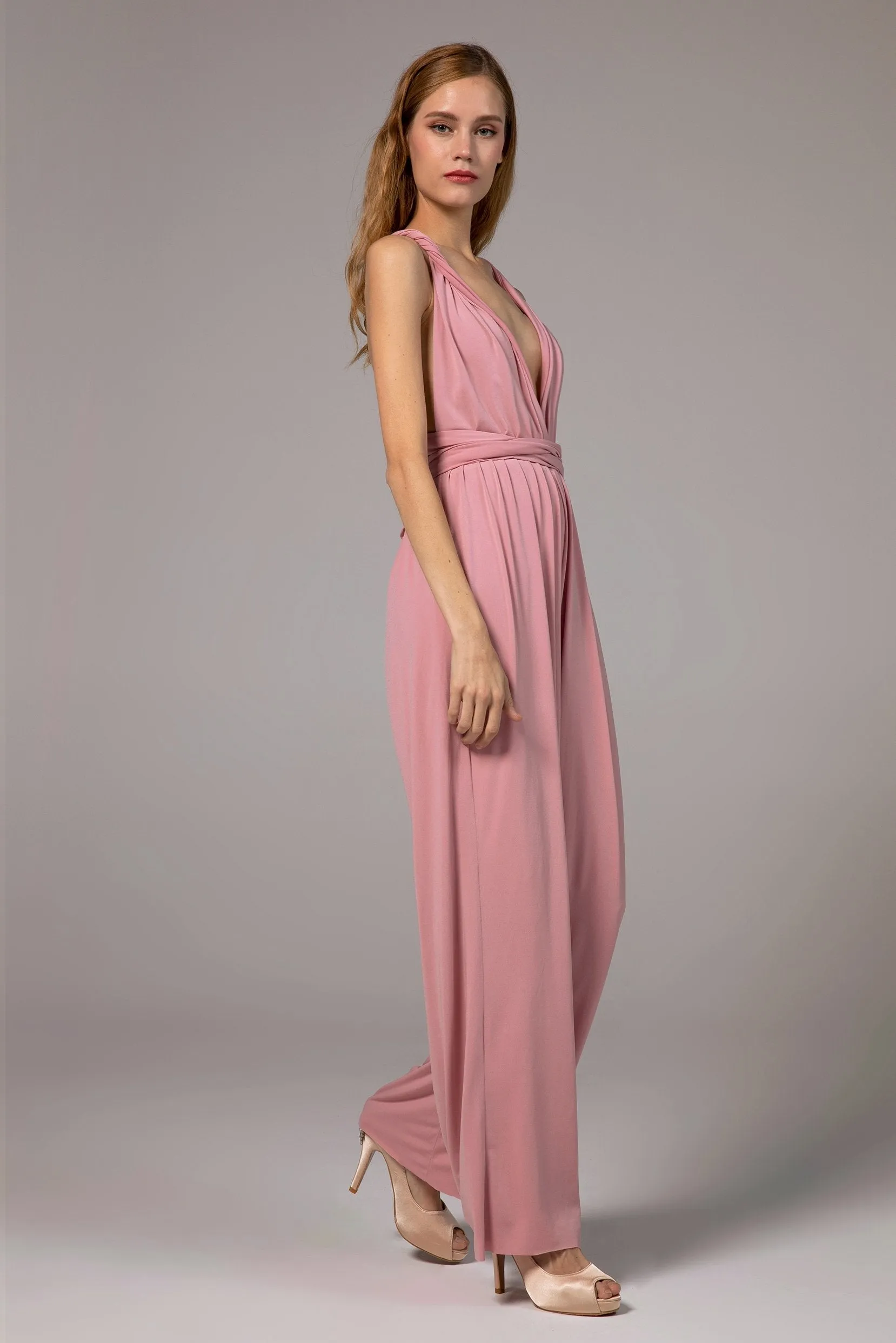 Jumpsuit Floor Length Knitted Fabric Bridesmaid Dress Formal Dresses CB0419 sold by Cocomelody product image thumbnail 5