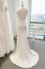 Trumpet Sweep-Brush Train Lace Satin Wedding Dress CW3110 sold by Cocomelody