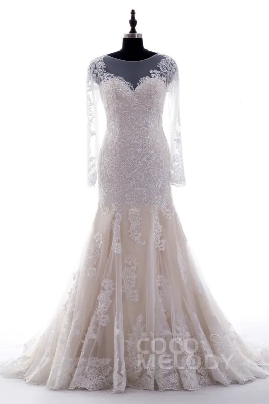 Trumpet-Mermaid Court Train Lace Wedding Dress CWXT14051 sold by Cocomelody