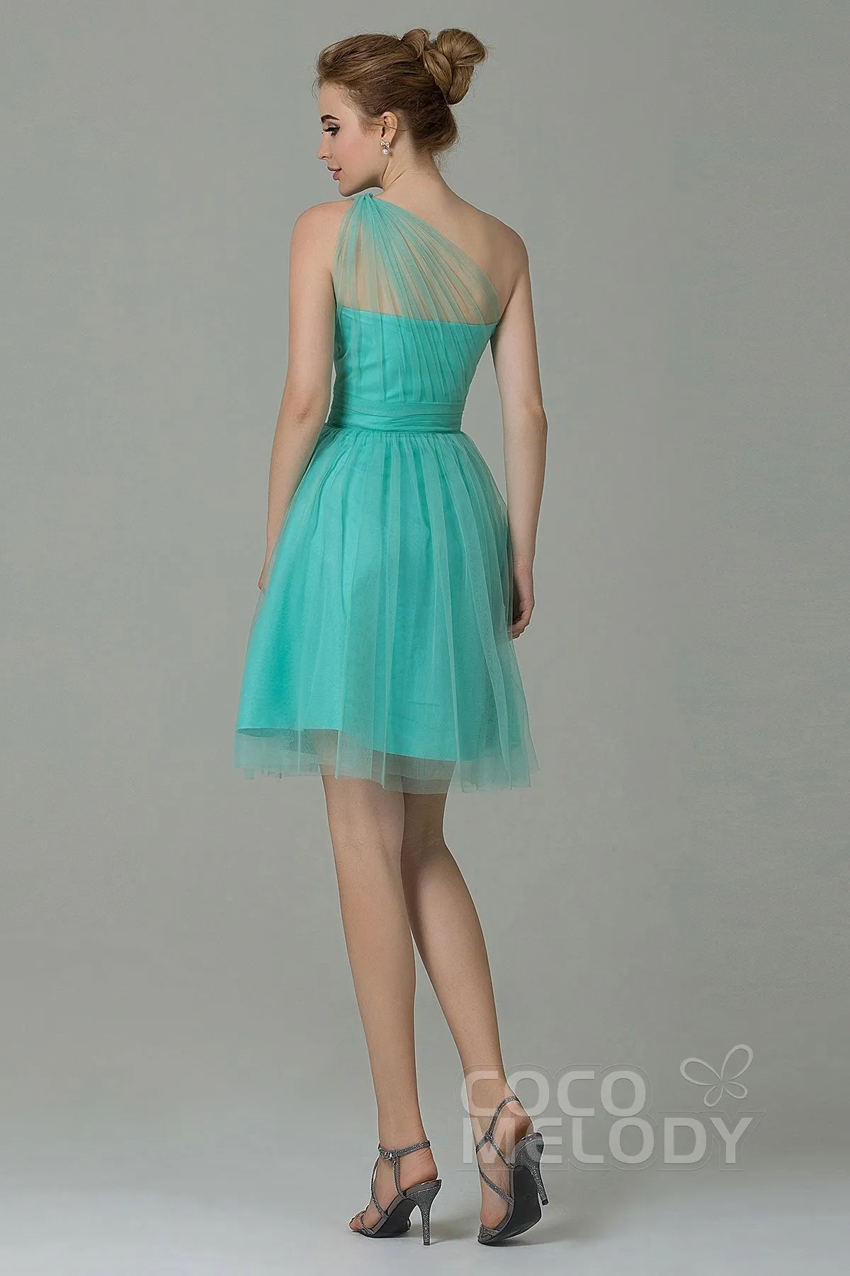 A-Line Short-Mini Tulle Bridesmaid Dress LOZM1503F sold by Cocomelody product image thumbnail 2