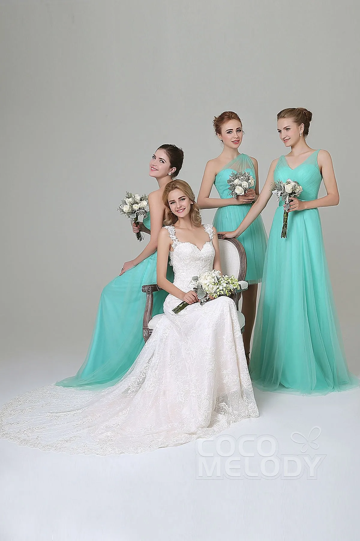 A-Line Short-Mini Tulle Bridesmaid Dress LOZM1503F sold by Cocomelody product image thumbnail 3