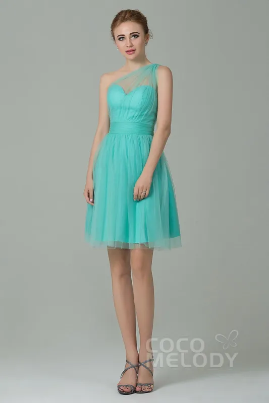 A-Line Short-Mini Tulle Bridesmaid Dress LOZM1503F sold by Cocomelody