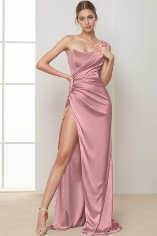 Sheath-Column Sweep-Brush Train Silk-Like Prom Dress CS0434 sold by Cocomelody