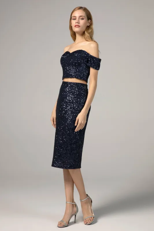 Sheath-Column Knee Length Sequined Dress CS0291 sold by Cocomelody
