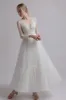 A-Line Ankle Length Lace Tulle Wedding Dress CW2734 sold by Cocomelody