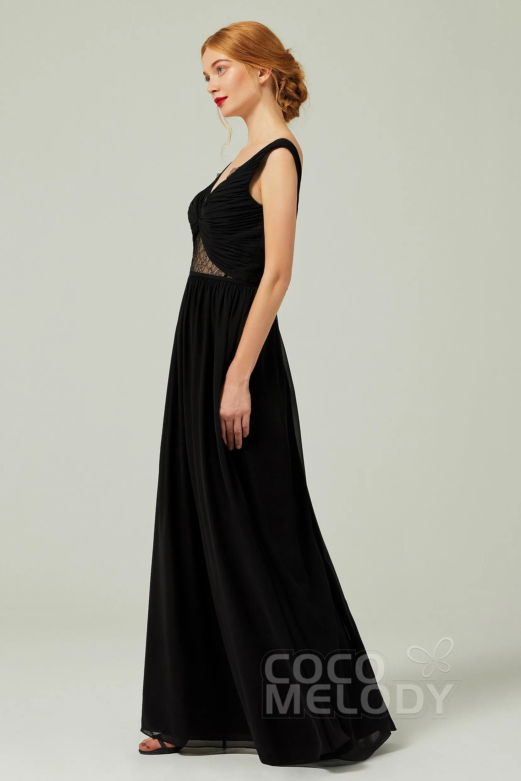 A-Line Floor Length Chiffon Bridesmaid Dress Formal Dresses CB0340 sold by Cocomelody product image thumbnail 3