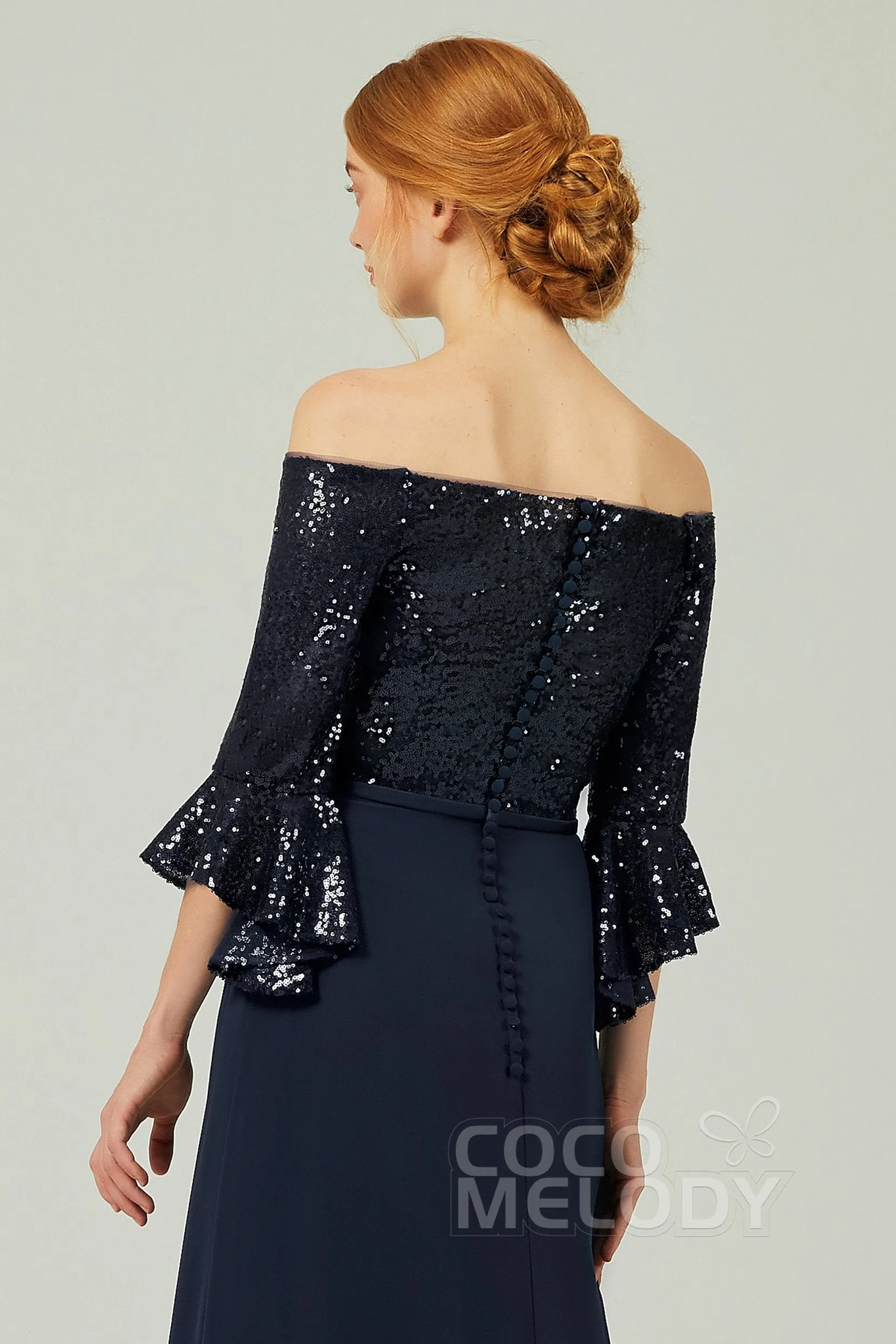 A-Line Floor Length Chiffon Sequined Bridesmaid Dress Formal Dresses CB0336 sold by Cocomelody product image thumbnail 5