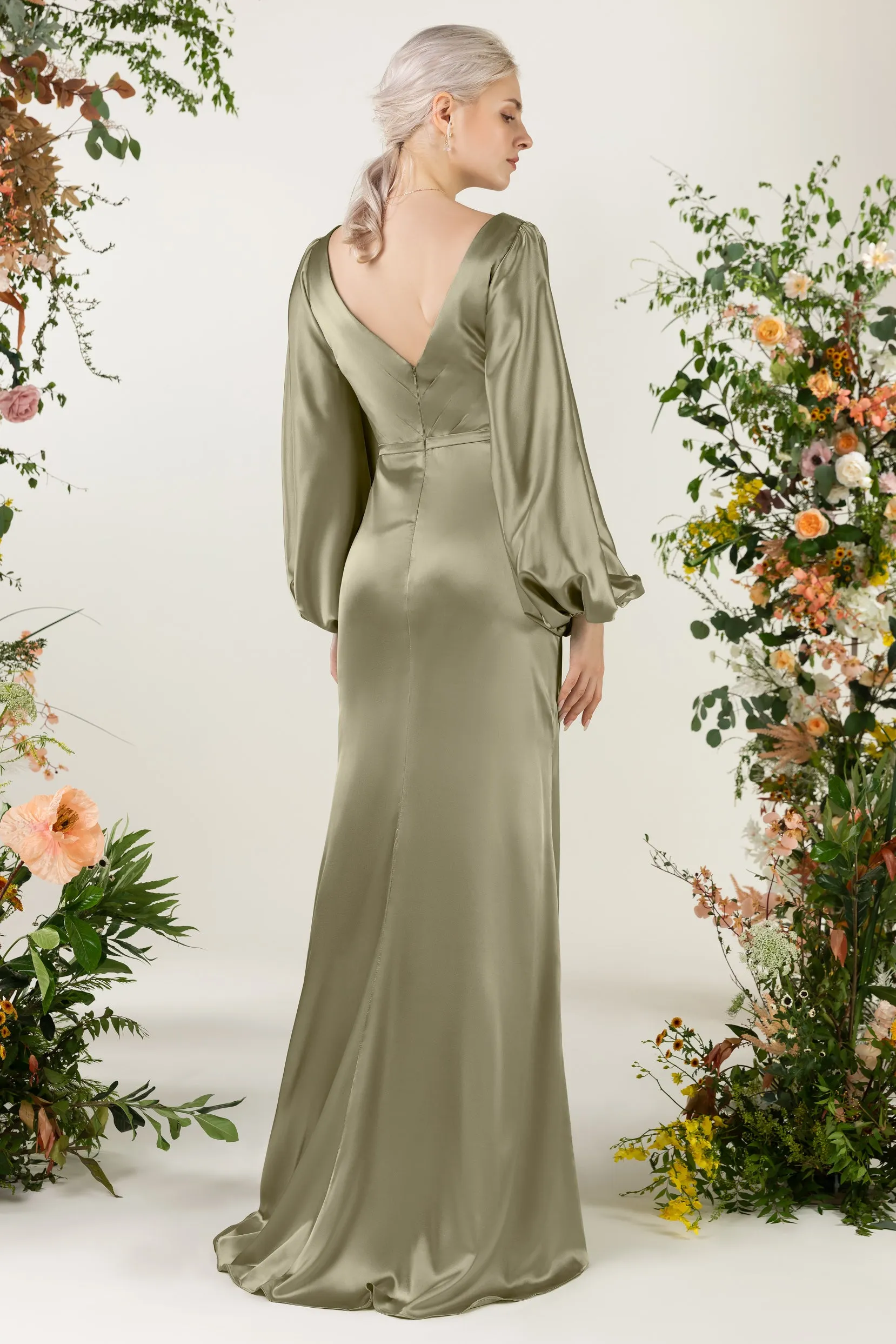 Trumpet Luxe Satin Bridesmaid Dress Formal Dresses CB0500 sold by Cocomelody product image thumbnail 4