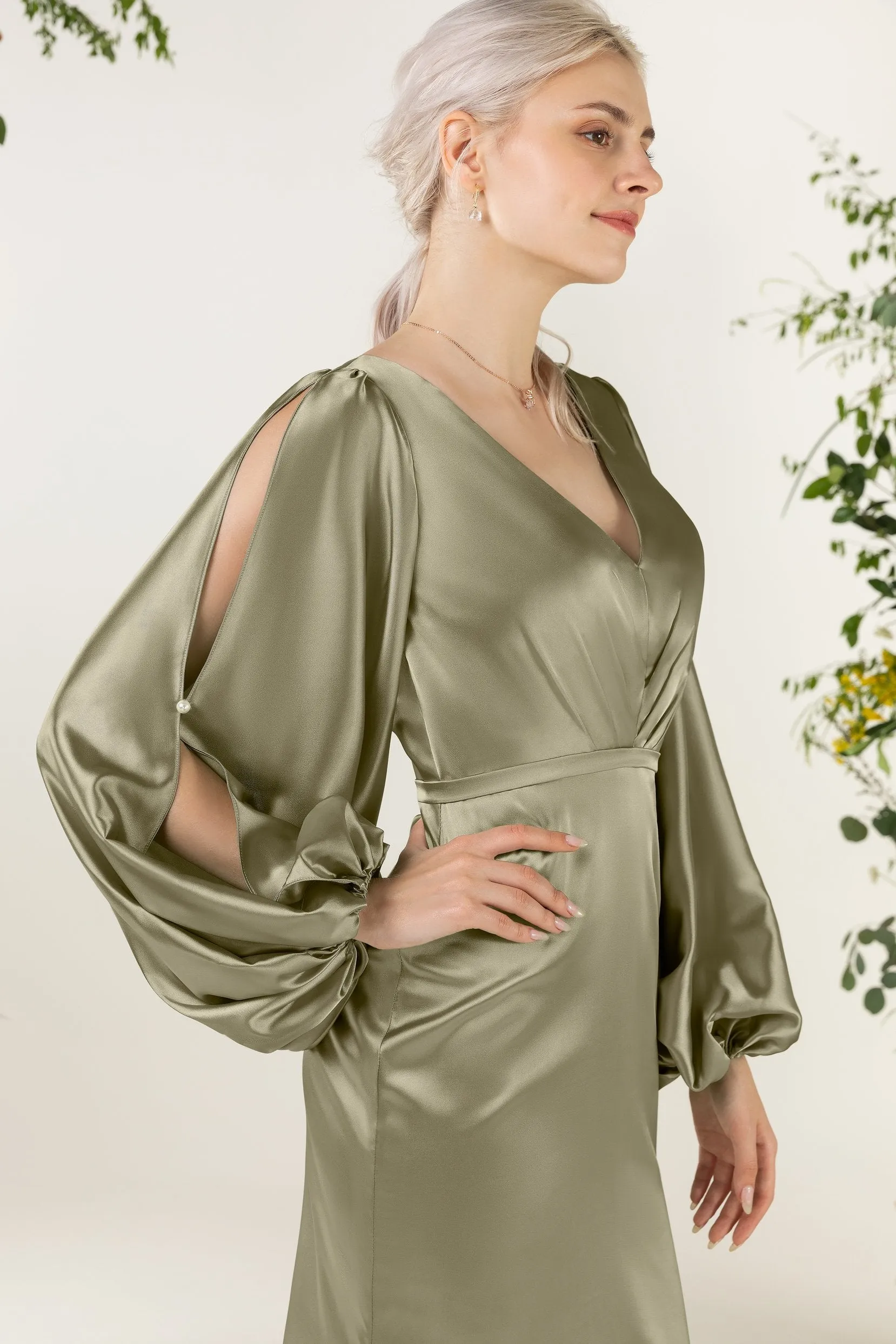 Trumpet Luxe Satin Bridesmaid Dress Formal Dresses CB0500 sold by Cocomelody product image thumbnail 2