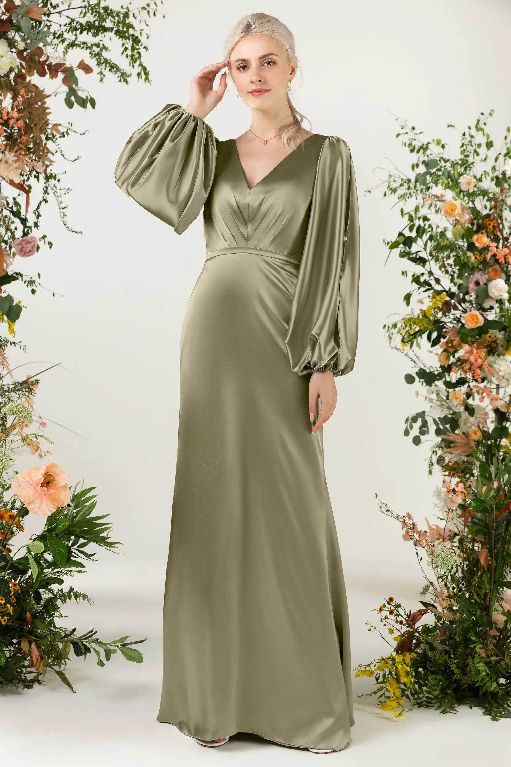 Trumpet Luxe Satin Bridesmaid Dress Formal Dresses CB0500 sold by Cocomelody product image thumbnail 3
