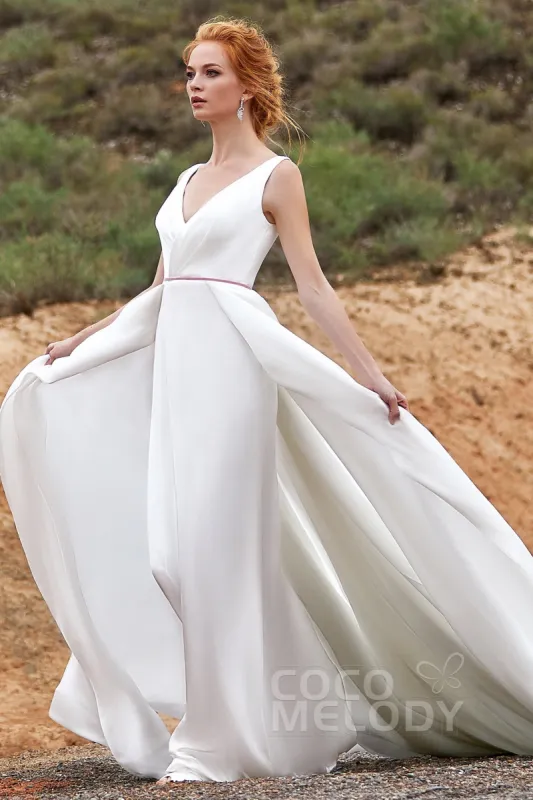 A-Line Chapel Train Pearl yarn Wedding Dress LD5803 sold by Cocomelody