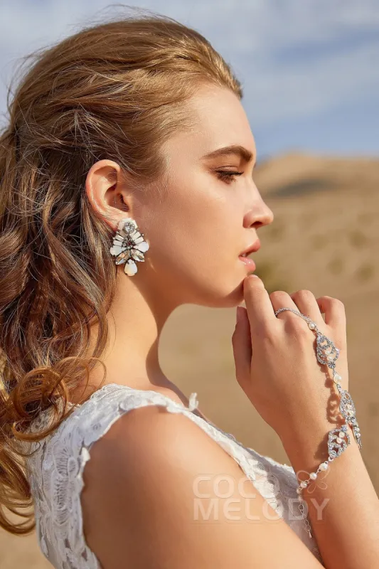 Chic Alloy and Zircon Wedding Bracelets HL17006 sold by Cocomelody