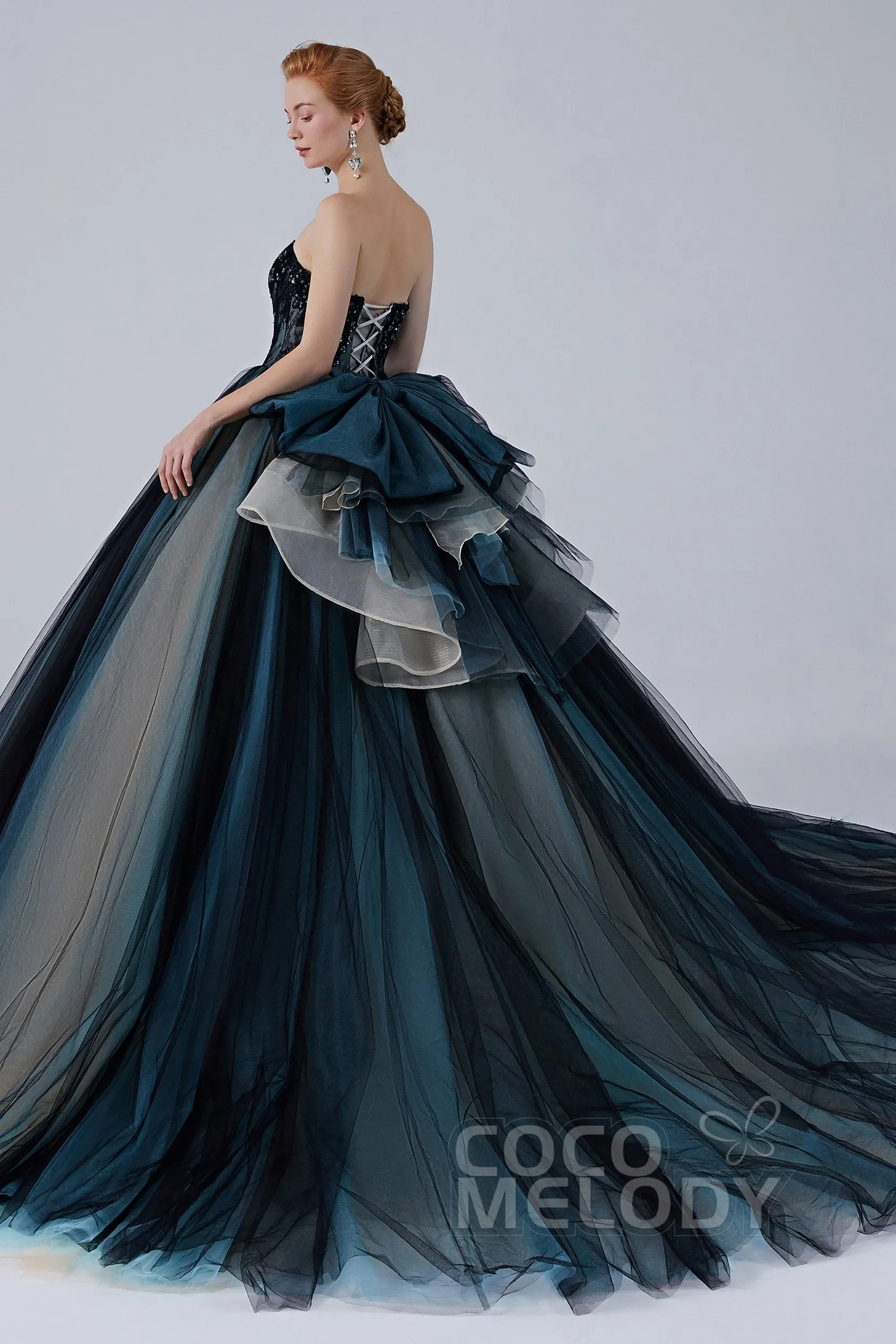 Ball Gown Court Train Tulle Wedding Dress CW2102 sold by Cocomelody product image thumbnail 2