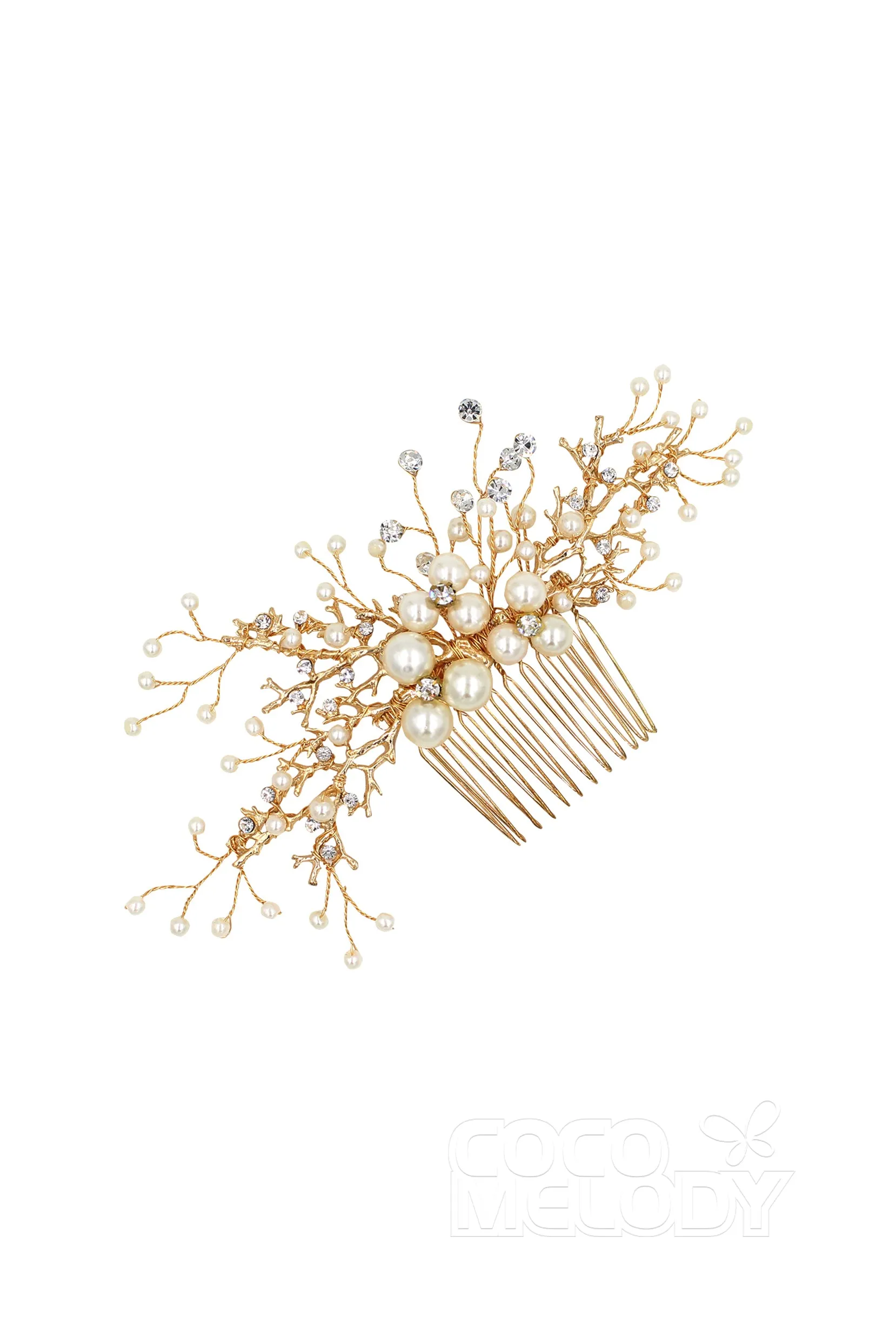 Alloy Hair Combs with Imitation Pearl and Rhinestone AH18007 sold by Cocomelody product image thumbnail 2