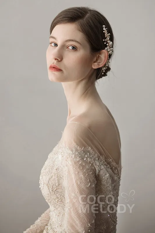 Alloy Hair Combs with Imitation Pearl and Rhinestone AH18007 sold by Cocomelody