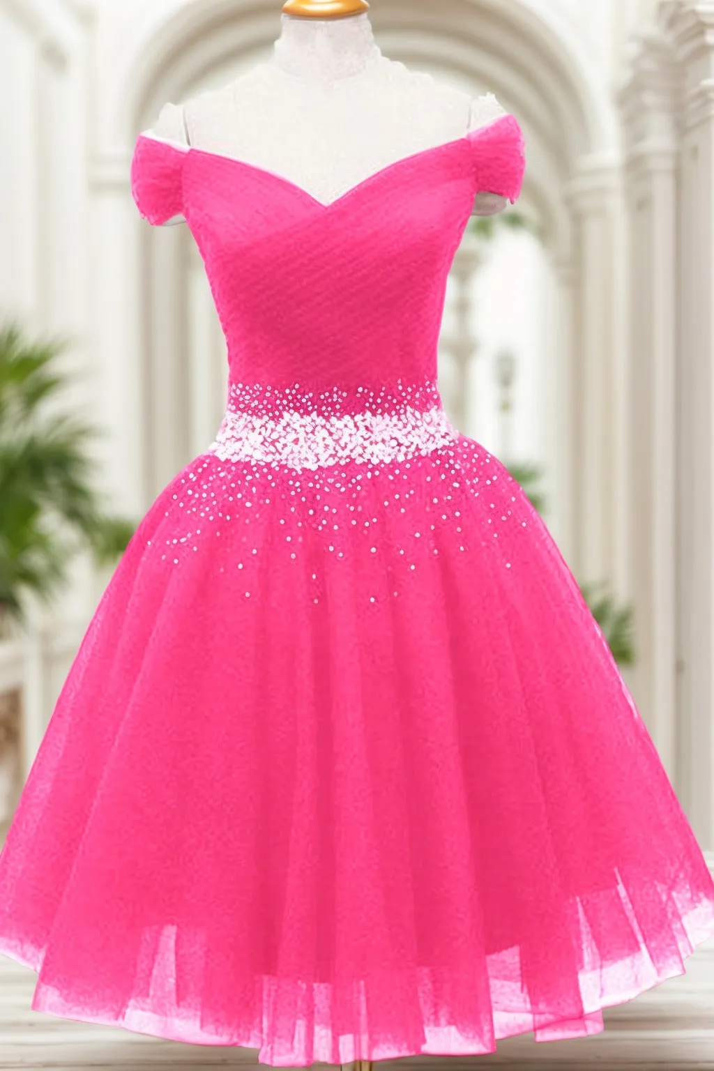 A-Line Knee Length Tulle Homecoming Dresses CS0524 sold by Cocomelody product image thumbnail 4