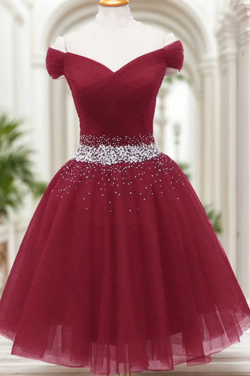 A-Line Knee Length Tulle Homecoming Dresses CS0524 sold by Cocomelody