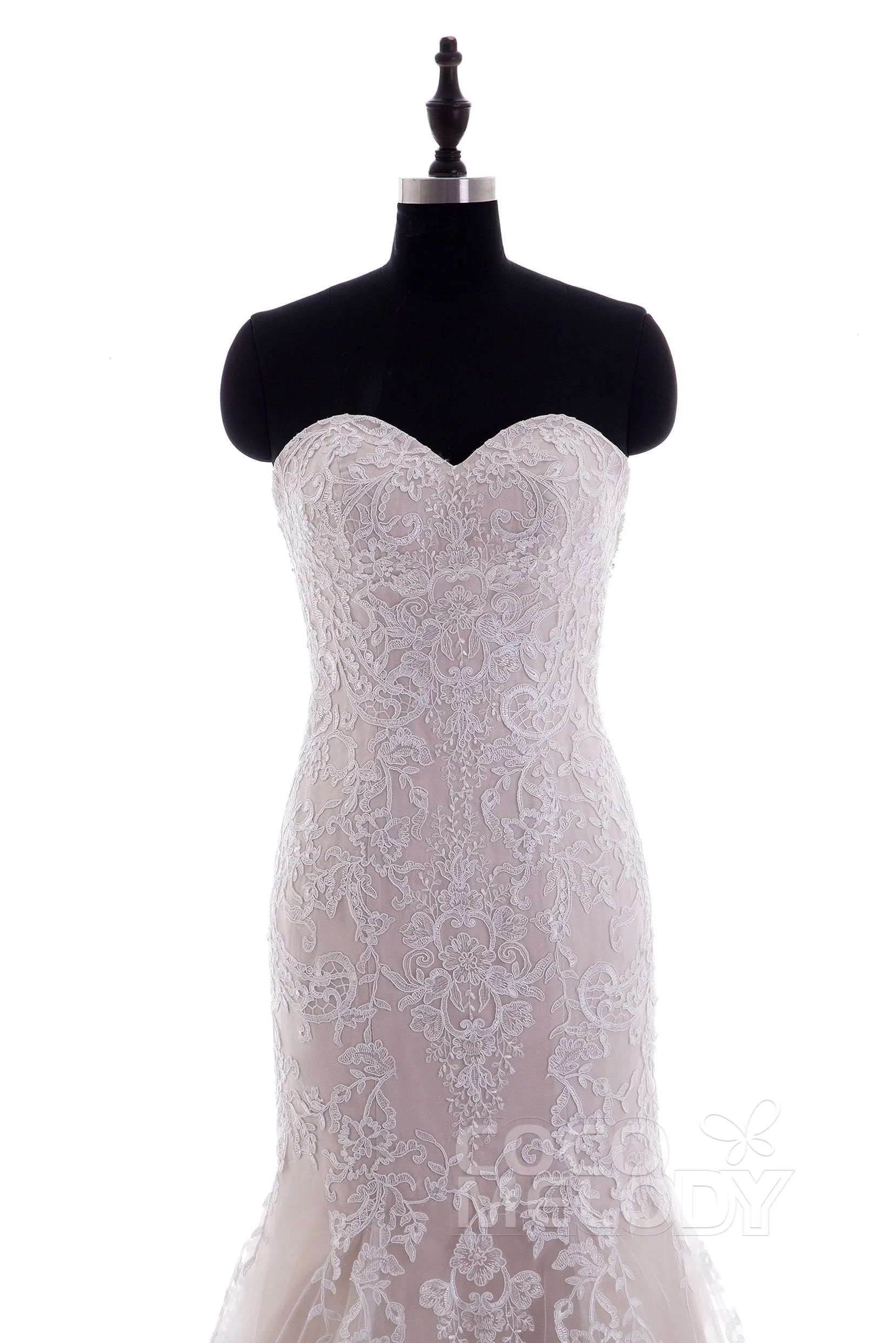 Trumpet-Mermaid Court Train Tulle Lace Wedding Dress LD3906 sold by Cocomelody product image thumbnail 3