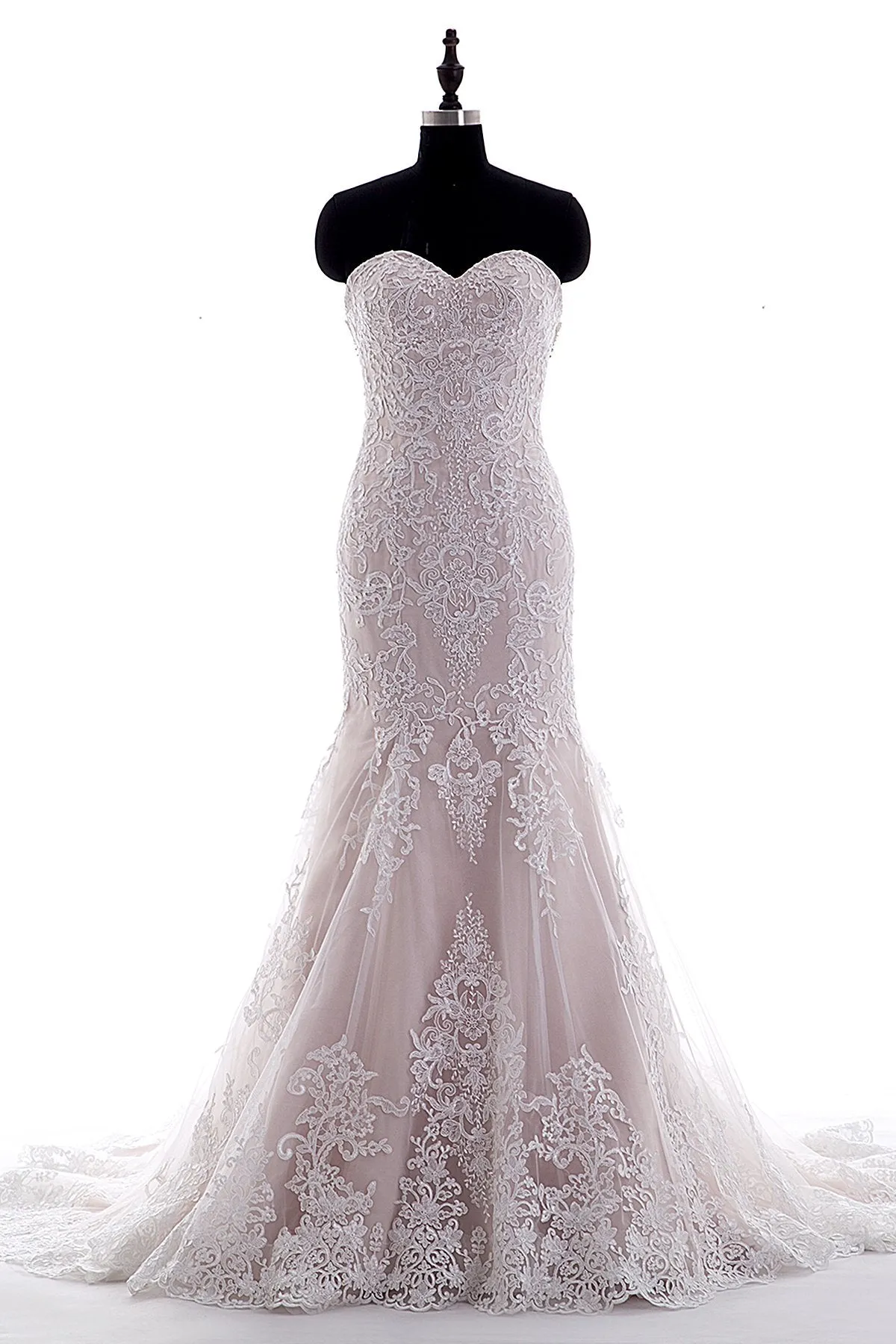 Trumpet-Mermaid Court Train Tulle Lace Wedding Dress LD3906 sold by Cocomelody
