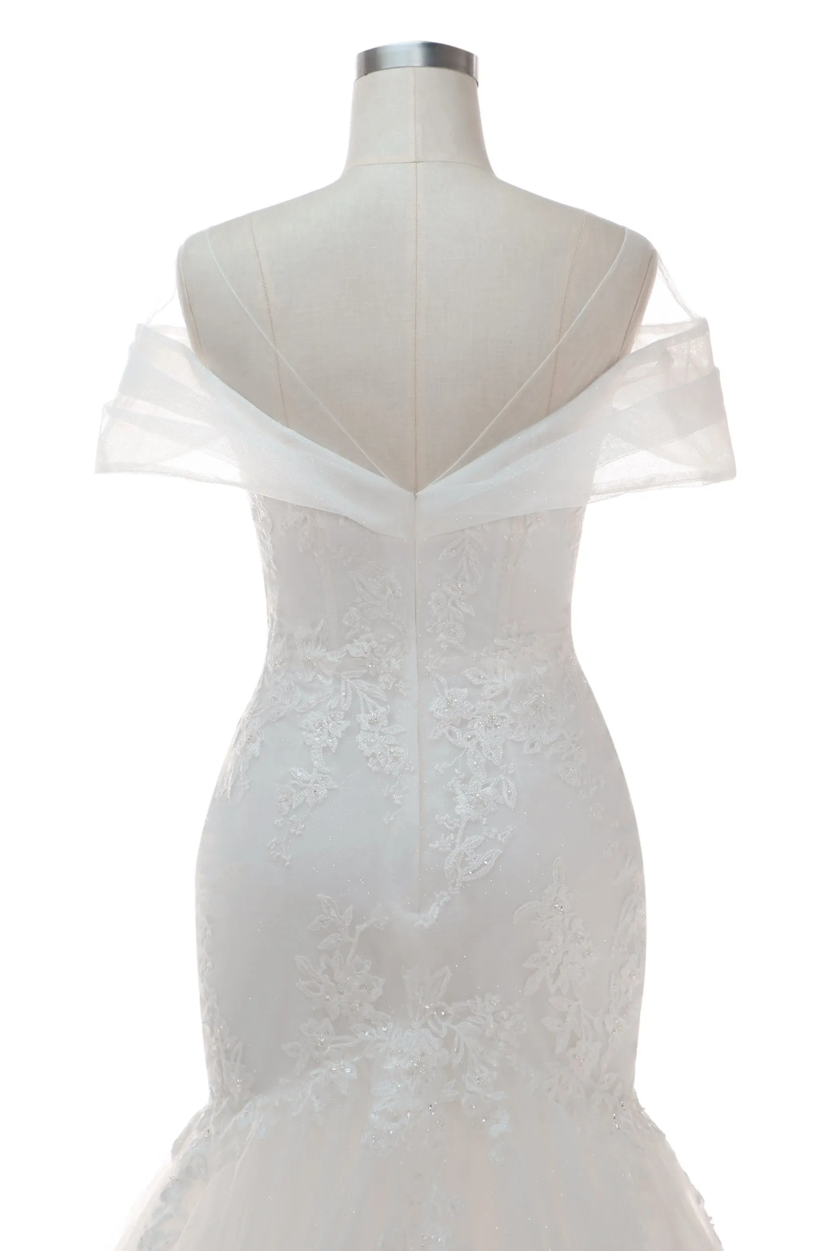 Trumpet-Mermaid Court Train Tulle Wedding Dress CW2401 sold by Cocomelody product image thumbnail 5