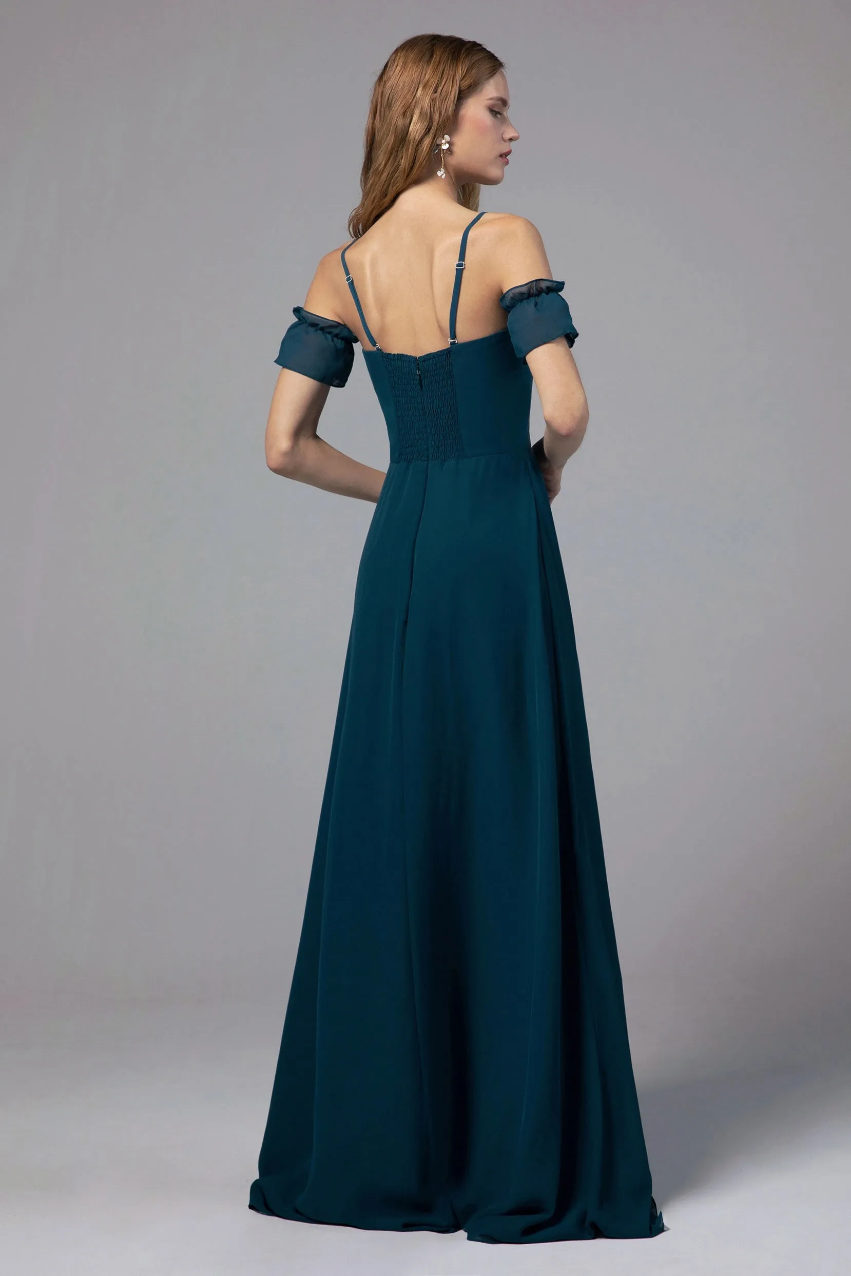 A-Line Floor Length Chiffon Bridesmaid Dress Formal Dresses CB0416 sold by Cocomelody product image thumbnail 2