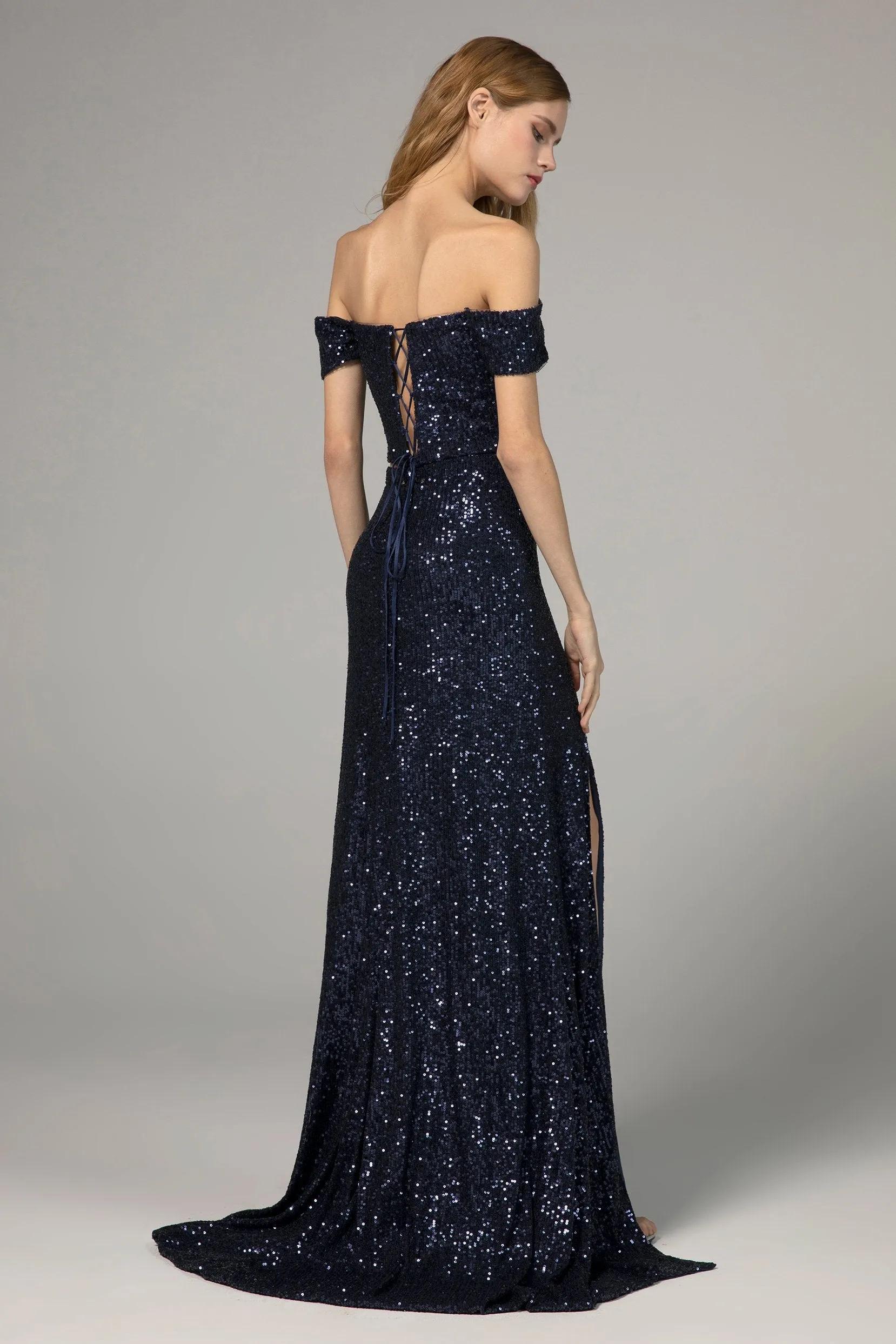 Sheath-Column Floor Length Sequined Dress CS0287 sold by Cocomelody product image thumbnail 4
