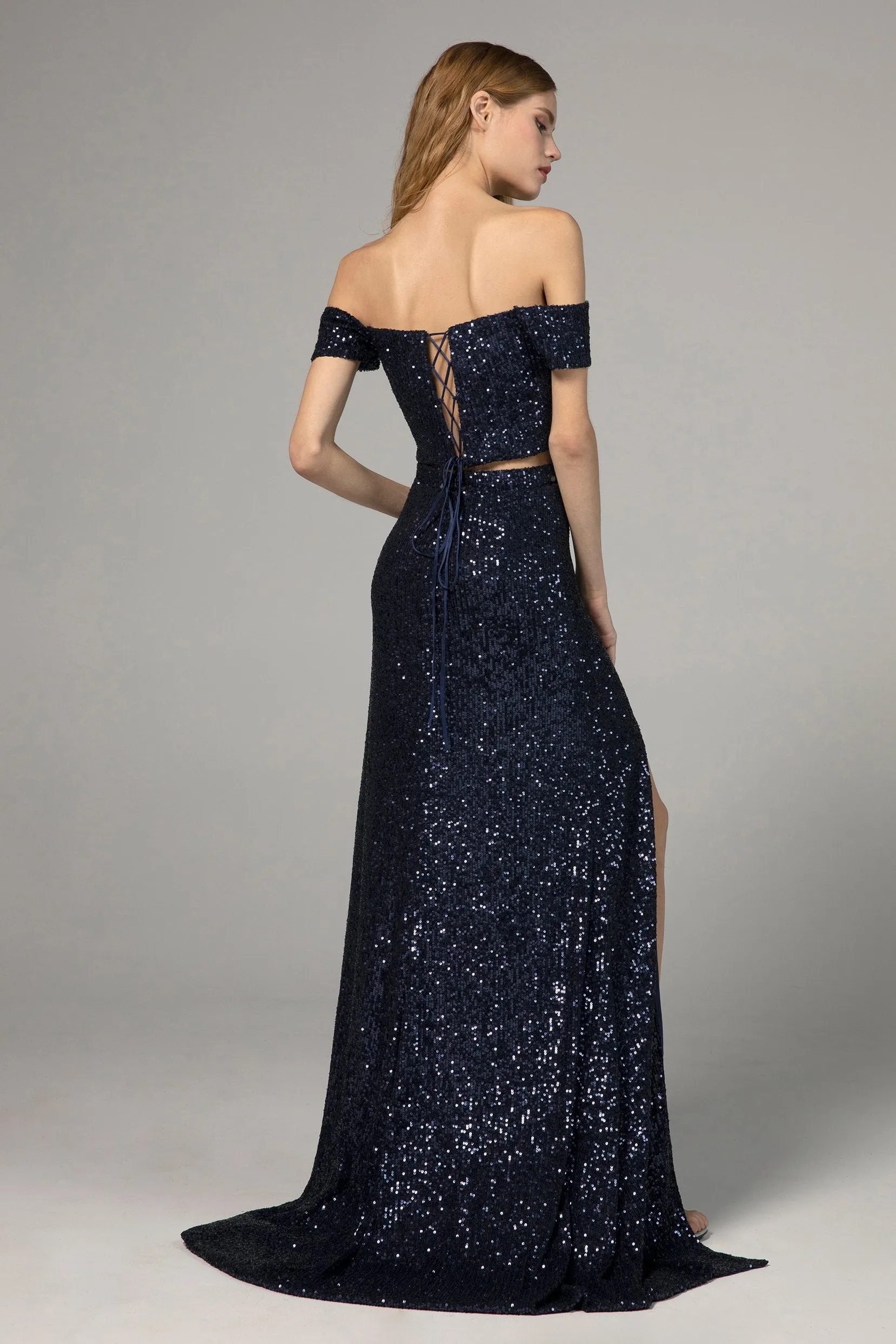 Sheath-Column Floor Length Sequined Dress CS0287 sold by Cocomelody product image thumbnail 2