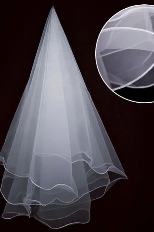 One-tier Pencil Edge Tulle Waist Veils with CV0383 sold by Cocomelody