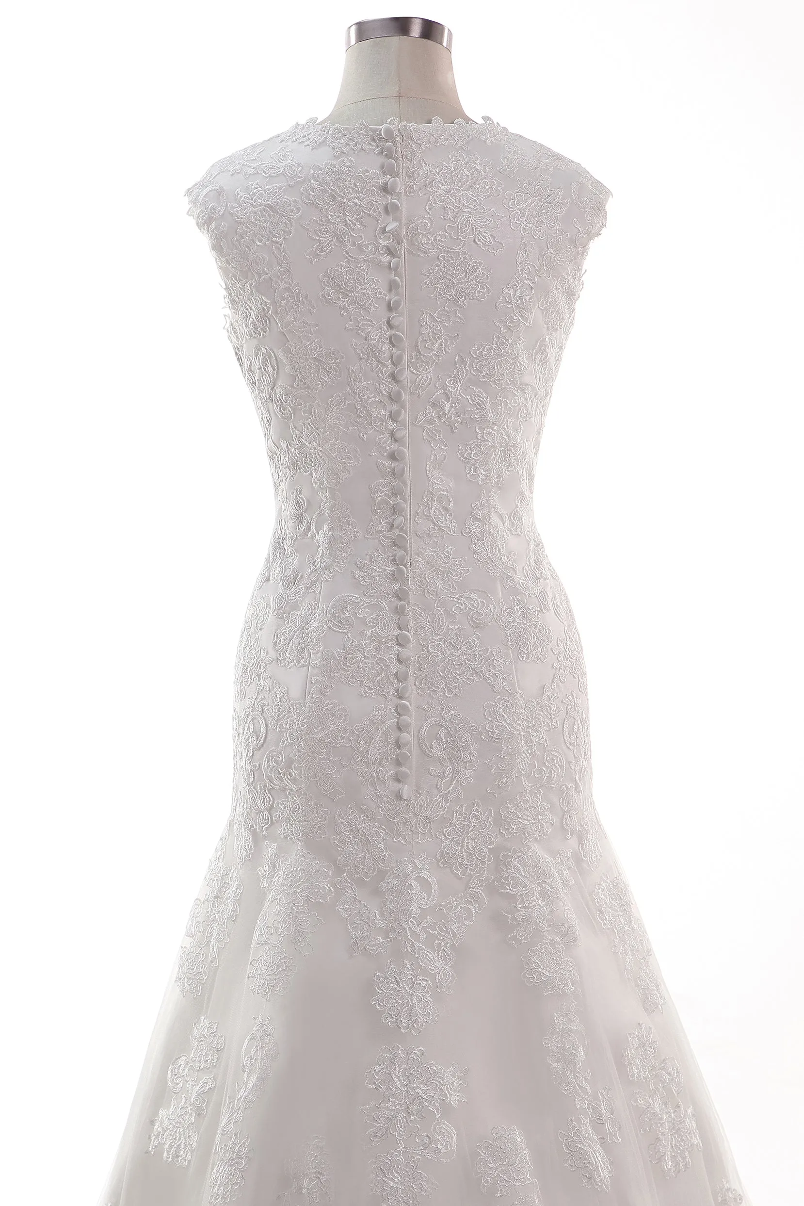 Trumpet-Mermaid Chapel Train Tulle Lace Wedding Dress CW2454 sold by Cocomelody product image thumbnail 5